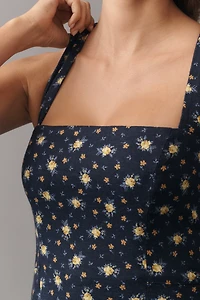 Maeve Printed A-Line Halter Midi Dress