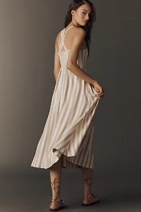 Maeve Printed A-Line Halter Midi Dress