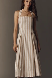 Maeve Printed A-Line Halter Midi Dress