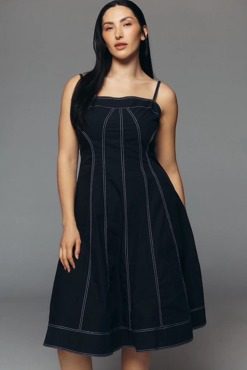 Marin Cotton Poplin Midi Dress by Pilcro