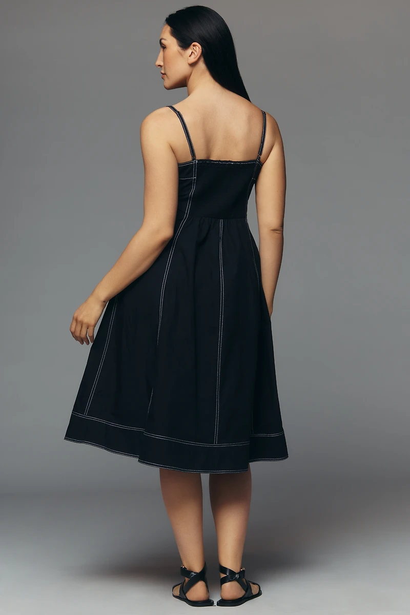 Marin Cotton Poplin Midi Dress by Pilcro