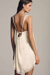By Anthropologie Lacey Satin Slip Dress