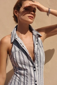 Pilcro Snap-Front Midi Shirt Dress