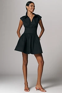Maeve Cap-Sleeve Waisted Mini Shirt Dress