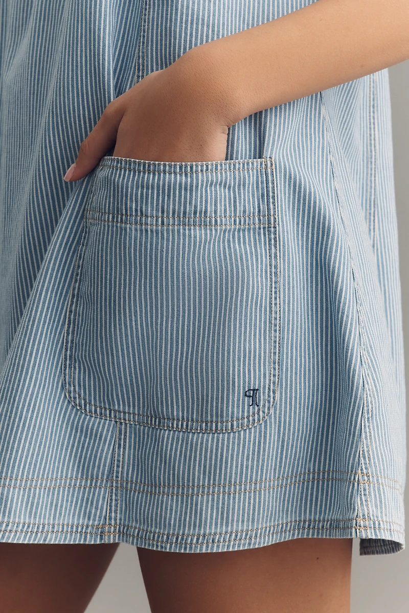 Pilcro Square-Neck Swing Mini Dress