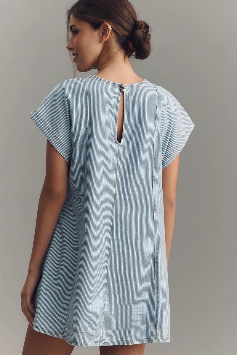 Pilcro Square-Neck Swing Mini Dress