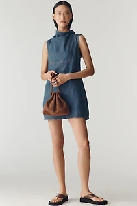 Pilcro Sleeveless Mock-Neck Denim Mini Dress