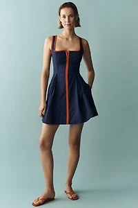 Arlette Square-Neck Piped Mini Dress by Maeve