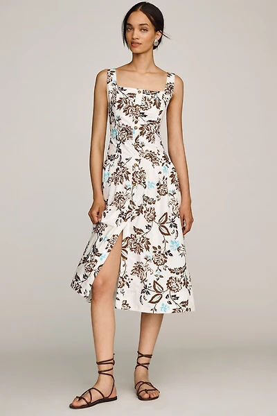 By Anthropologie Cotton Buttondown Midi Dress