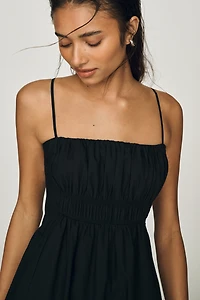 Maeve Cotton Ruched Midi Dress
