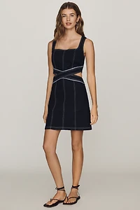 Pilcro Cutout Denim Mini Dress