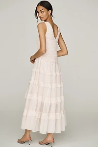 By Anthropologie Tiered Chiffon Maxi Dress