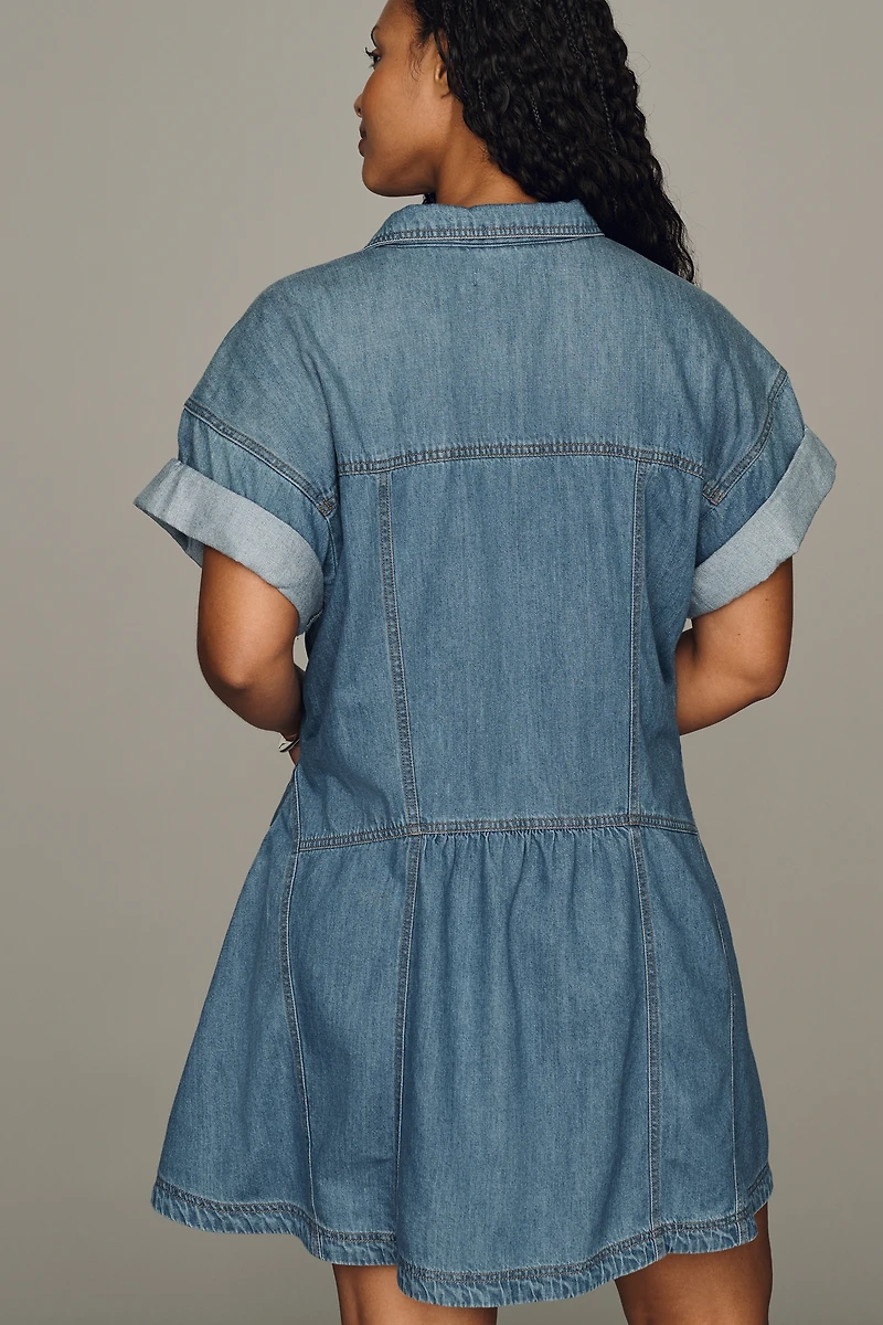 Pilcro Cotton Denim Mini Shirtdress
