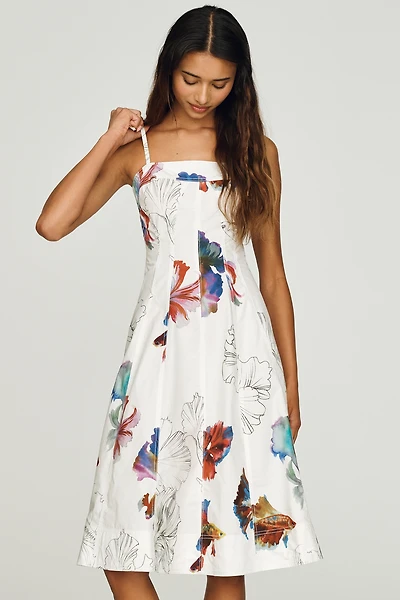 Marin Cotton Poplin Midi Dress by Pilcro