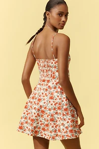 Maeve Lace-Trim Sweetheart Mini Dress
