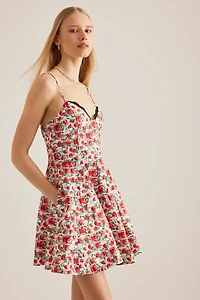 Maeve Lace-Trim Sweetheart Mini Dress