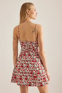 Maeve Lace-Trim Sweetheart Mini Dress
