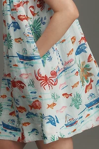 Maeve Printed Halter Swing Mini Dress
