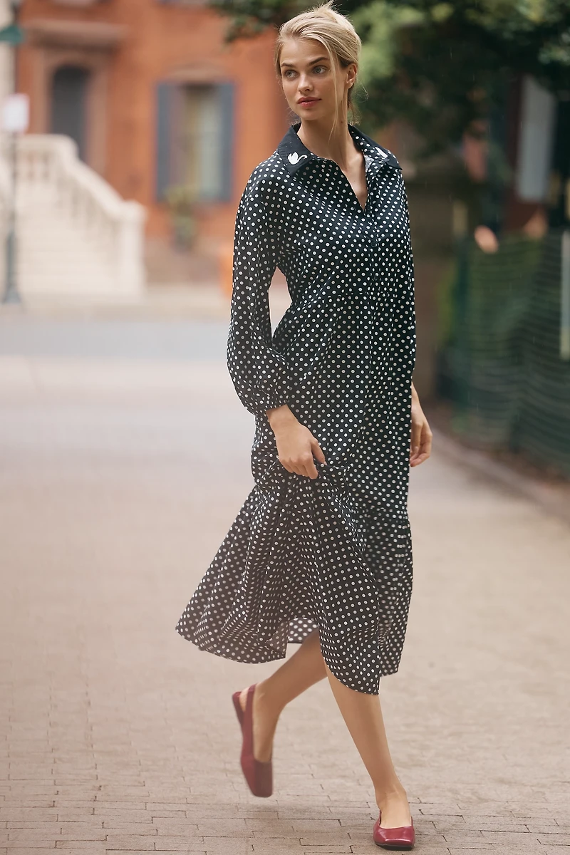 Maeve Bettina Cotton Midi Shirt Dress