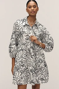 The Bettina Tiered Mini Shirt Dress by Maeve