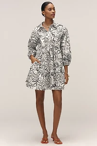 The Bettina Tiered Mini Shirt Dress by Maeve