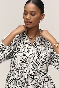 The Bettina Tiered Mini Shirt Dress by Maeve