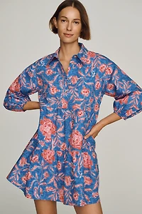 The Bettina Tiered Mini Shirt Dress by Maeve