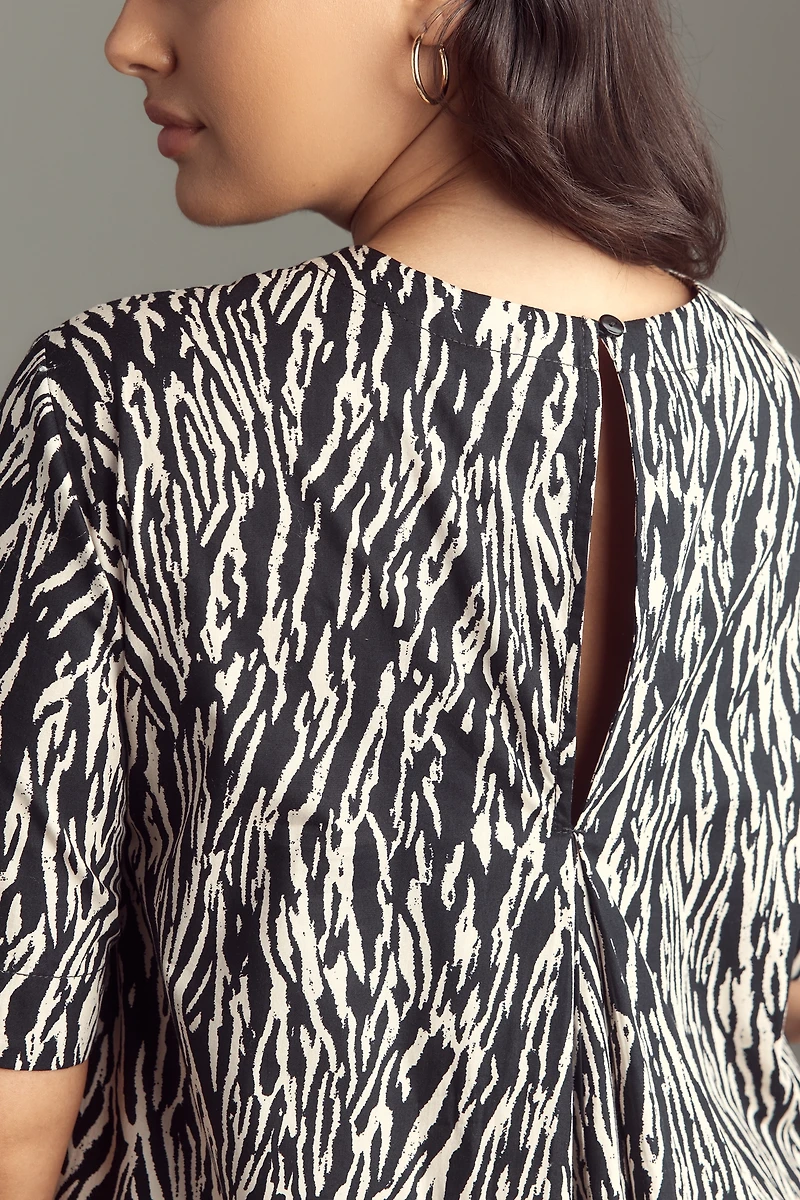 The Emmy Short-Sleeve Swing Mini Dress by Maeve