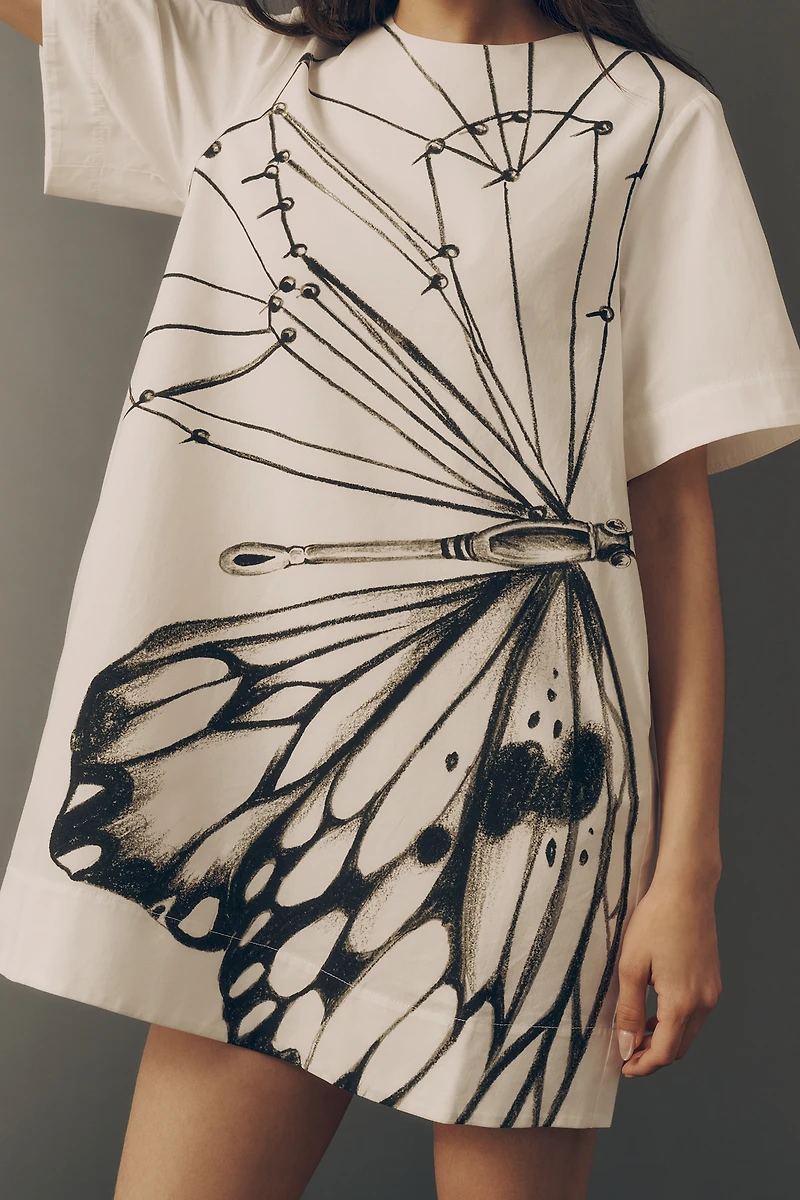 The Emmy Short-Sleeve Swing Mini Dress by Maeve