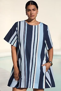 The Emmy Short-Sleeve Swing Mini Dress by Maeve