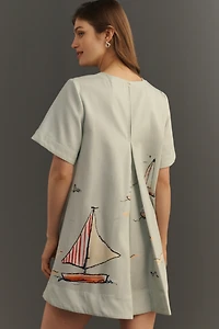 Emmy Short-Sleeve Swing Mini Dress by Maeve