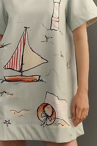 Emmy Short-Sleeve Swing Mini Dress by Maeve