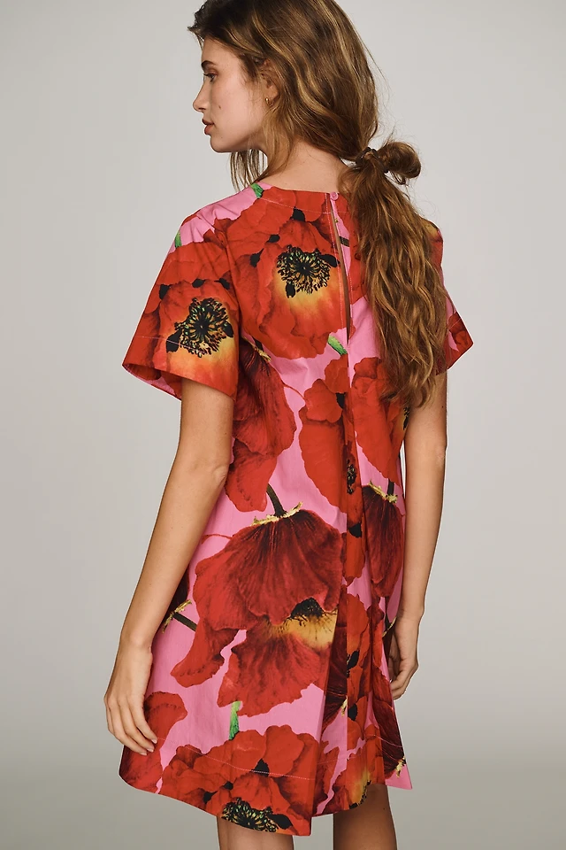 maeve short sleeve swing dress Anthropologie Maeve Short-Sleeve Rugby Swing Mini Dress
