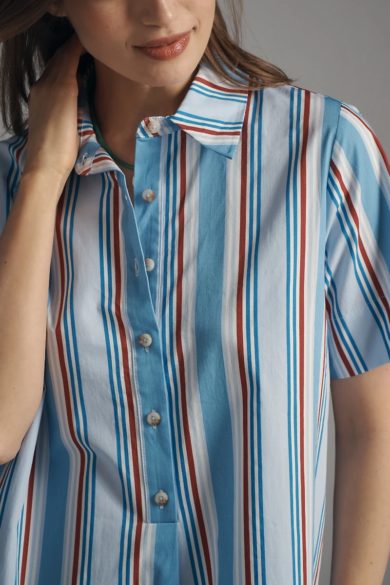 Pollie Short-Sleeve Swing Tunic Mini Dress