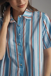 Pollie Short-Sleeve Swing Tunic Mini Dress