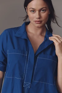 Jeannie Short-Sleeve A-Line Mini Dress by Maeve