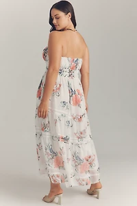 The Somerset Strapless Chiffon Midi Dress