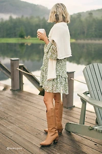 @loverlygrey x Anthropologie Puff-Sleeve Ruffle Mini Dress