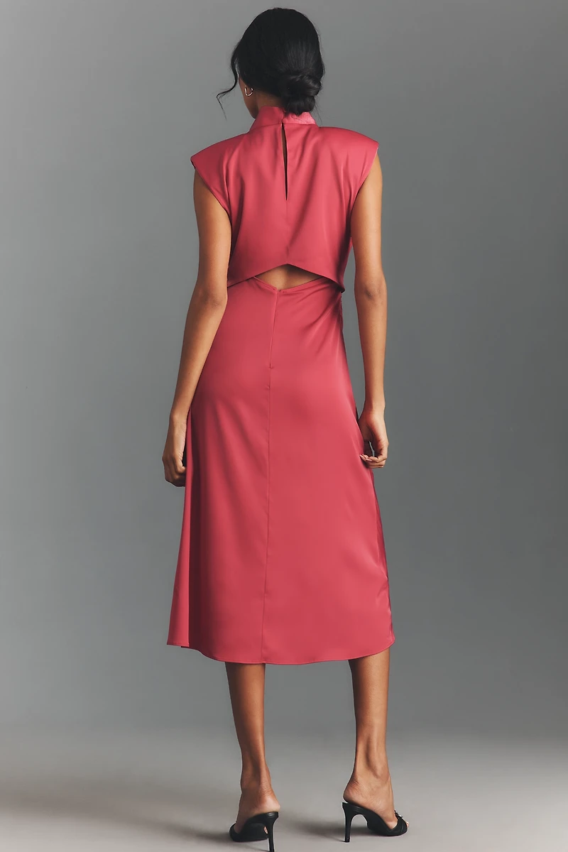By Anthropologie Sleeveless Mock-Neck Midi Dress