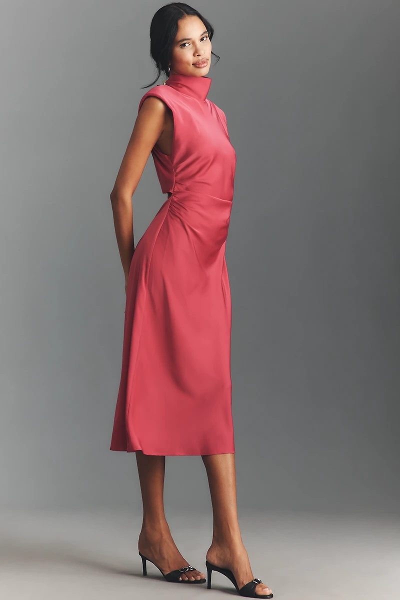 By Anthropologie Sleeveless Mock-Neck Midi Dress