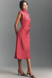 By Anthropologie Sleeveless Mock-Neck Midi Dress