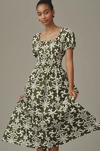 Maeve Puff Sleeve Fit & Flare Dress