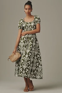 Maeve Puff Sleeve Fit & Flare Dress