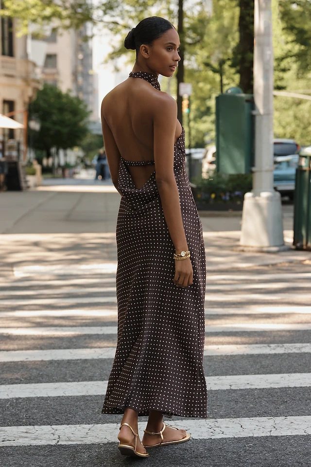 Maeve Halter Colorblock Midi Dress