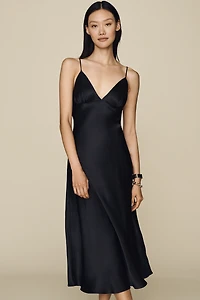 Clara Printed V-Neck A-Line Midi Dress by Maeve