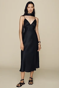 Clara Printed V-Neck A-Line Midi Dress by Maeve