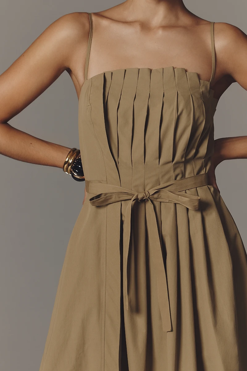 By Anthropologie Utility Pleated Midi Dress