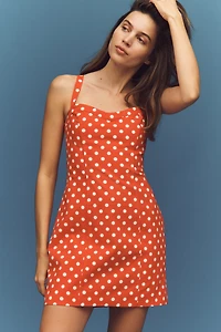Maeve Sweetheart Polka Dot Mini Dress