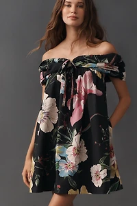 Maeve Cotton Off-Shoulder Printed Mini Dress