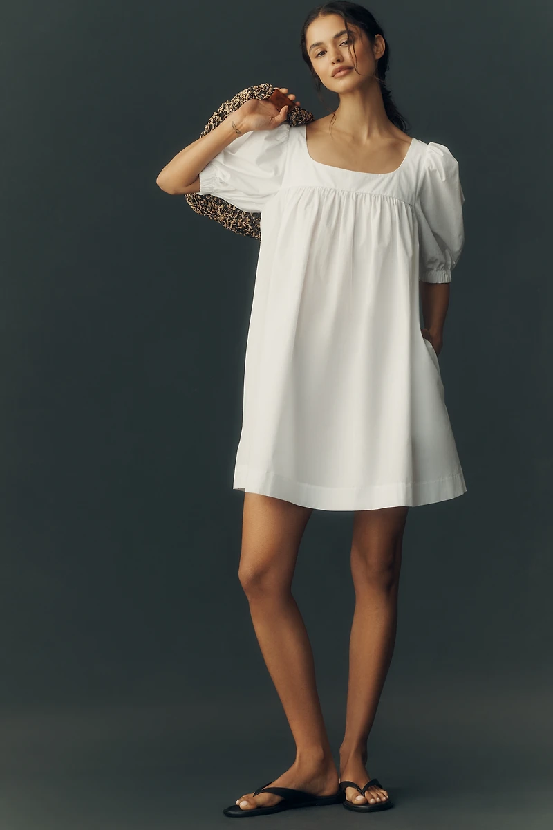 Maeve Cotton Puff-Sleeve Mini Dress
